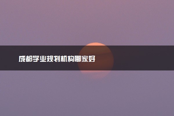 成都学业规划机构哪家好