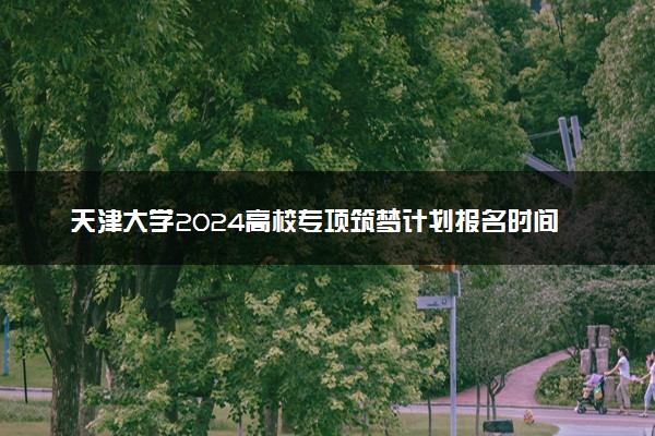 天津大学2024高校专项筑梦计划报名时间 几号截止