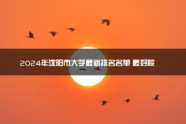 2024年沈阳市大学最新排名名单 最好院校排行榜