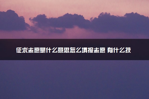 征求志愿是什么意思怎么填报志愿 有什么技巧