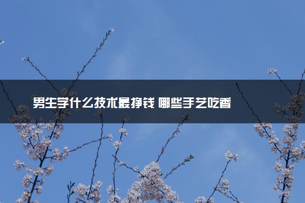 男生学什么技术最挣钱 哪些手艺吃香