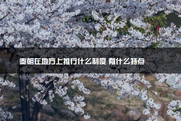 秦朝在地方上推行什么制度 有什么特点