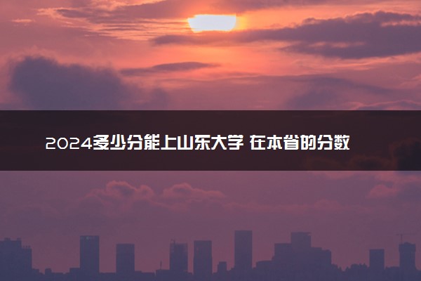 2024多少分能上山东大学 在本省的分数线是什么