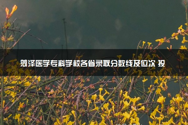 菏泽医学专科学校各省录取分数线及位次 投档最低分是多少(2024年高考参考)