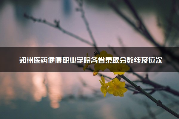 郑州医药健康职业学院各省录取分数线及位次 投档最低分是多少(2024年高考参考)