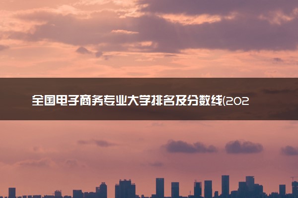 全国电子商务专业大学排名及分数线(2024年高考参考)