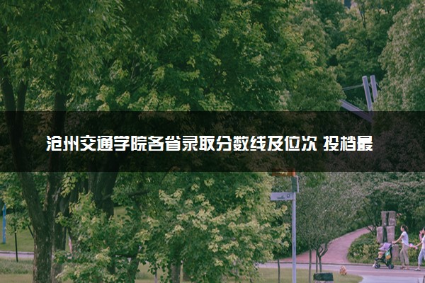沧州交通学院各省录取分数线及位次 投档最低分是多少(2024年高考参考)