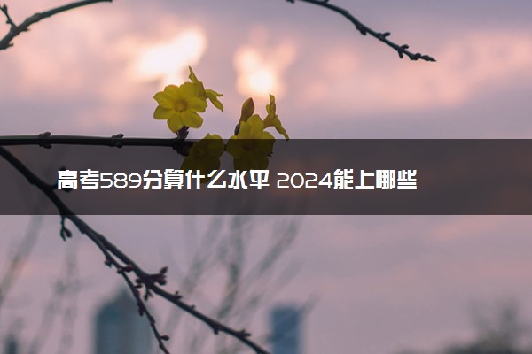 高考589分算什么水平 2024能上哪些大学