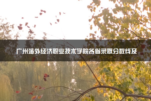 广州涉外经济职业技术学院各省录取分数线及位次 投档最低分是多少(2024年高考参考)