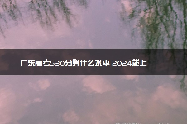 广东高考530分算什么水平 2024能上哪些大学