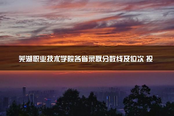 芜湖职业技术学院各省录取分数线及位次 投档最低分是多少(2024年高考参考)