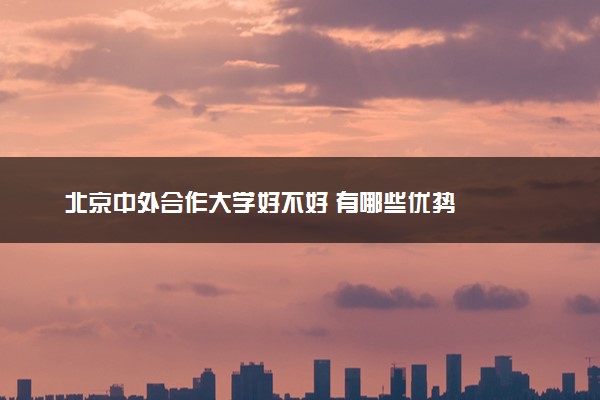 北京中外合作大学好不好 有哪些优势