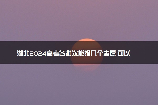 湖北2024高考各批次能报几个志愿 可以报几个大学和专业