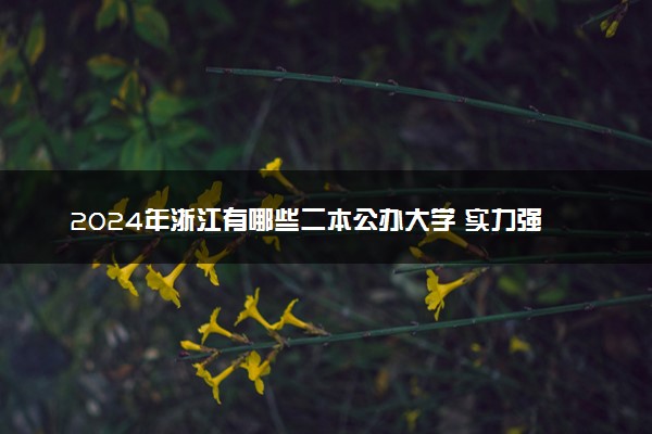 2024年浙江有哪些二本公办大学 实力强的院校推荐