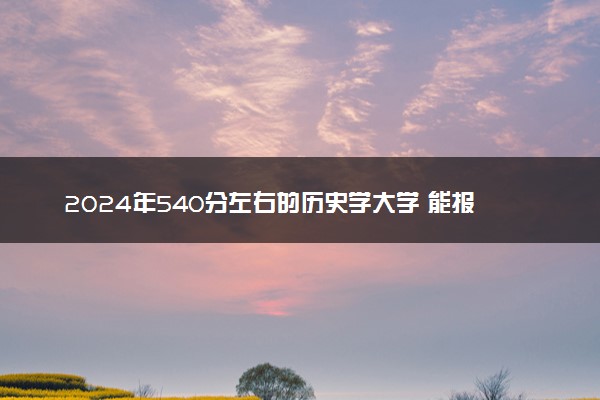 2024年540分左右的历史学大学 能报考哪些院校