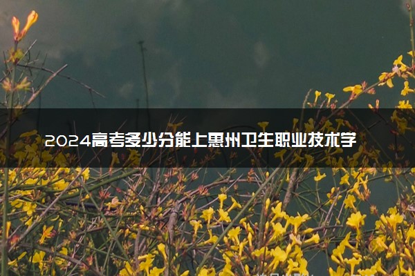 2024高考多少分能上惠州卫生职业技术学院 最低分数线和位次