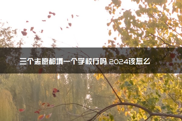 三个志愿都填一个学校行吗 2024该怎么填报