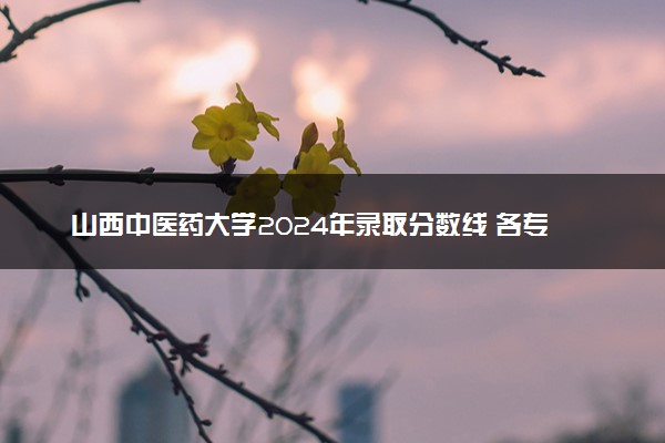 山西中医药大学2024年录取分数线 各专业录取最低分及位次