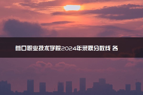 营口职业技术学院2024年录取分数线 各专业录取最低分及位次