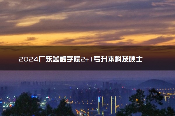 2024广东金融学院2+1专升本科及硕士项目有什么优惠政策