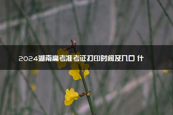 2024湖南高考准考证打印时间及入口 什么时候打印