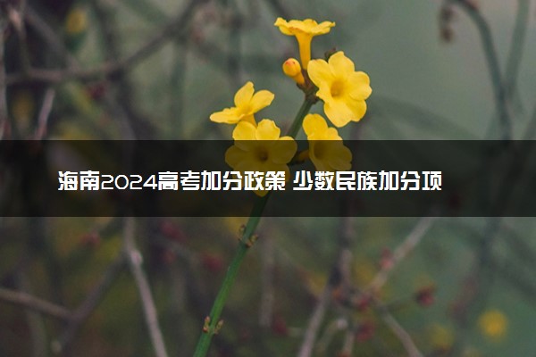 海南2024高考加分政策 少数民族加分项目有哪些