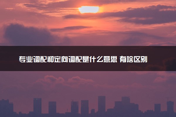 专业调配和定向调配是什么意思 有啥区别