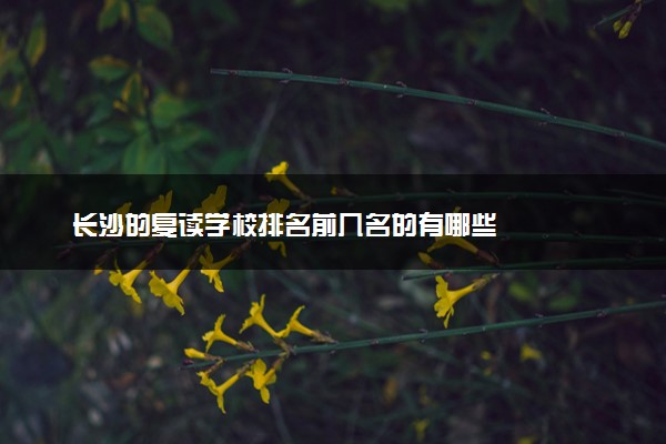 长沙的复读学校排名前几名的有哪些