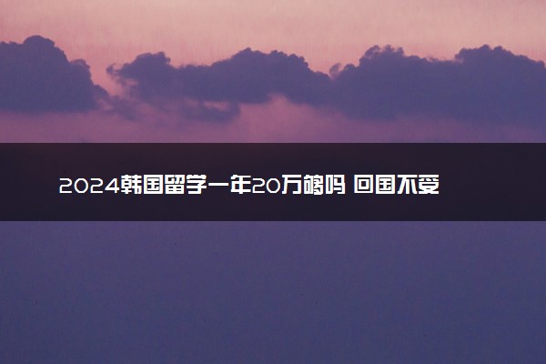 2024韩国留学一年20万够吗 回国不受欢迎是真的吗