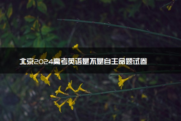 北京2024高考英语是不是自主命题试卷 用什么试卷