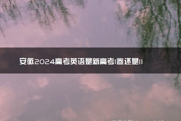 安徽2024高考英语是新高考I卷还是II卷 用什么试卷