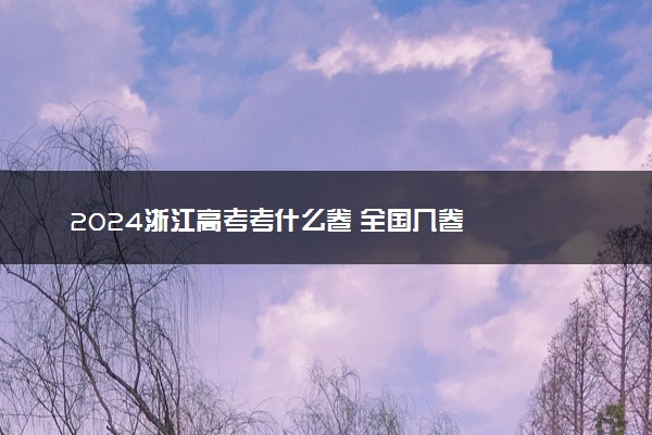 2024浙江高考考什么卷 全国几卷