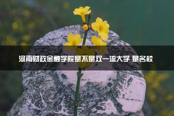河南财政金融学院是不是双一流大学 是名校吗评价怎么样好不好