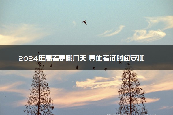 2024年高考是哪几天 具体考试时间安排