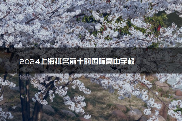 2024上海排名前十的国际高中学校