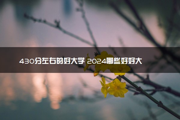 430分左右的好大学 2024哪些好好大学值得推荐