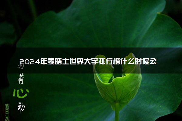 2024年泰晤士世界大学排行榜什么时候公布
