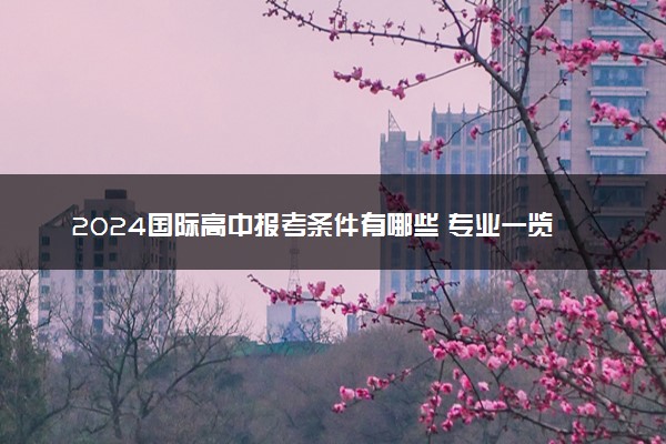 2024国际高中报考条件有哪些 专业一览