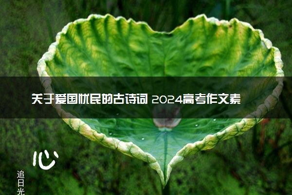 关于爱国忧民的古诗词 2024高考作文素材整理