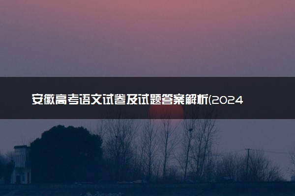 安徽高考语文试卷及试题答案解析(2024考后更新)