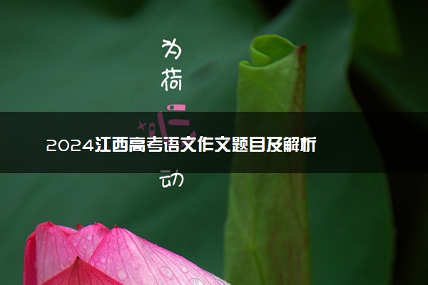 2024江西高考语文作文题目及解析
