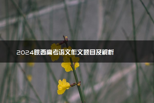 2024陕西高考语文作文题目及解析