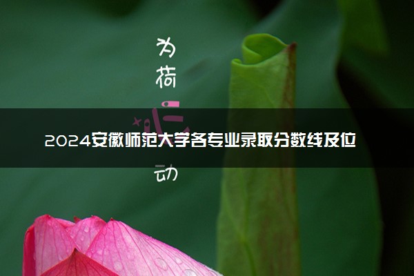 2024安徽师范大学各专业录取分数线及位次 各省录取最低分是多少