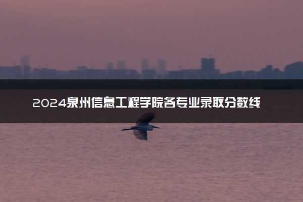 2024泉州信息工程学院各专业录取分数线及位次 各省录取最低分是多少