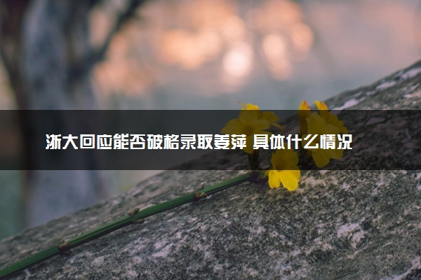 浙大回应能否破格录取姜萍 具体什么情况