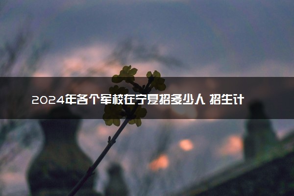 2024年各个军校在宁夏招多少人 招生计划及人数