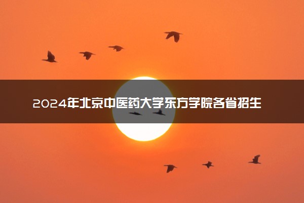 2024年北京中医药大学东方学院各省招生计划及招生人数 都招什么专业