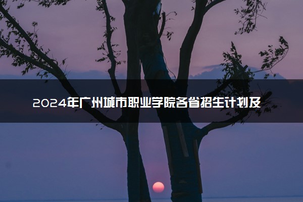 2024年广州城市职业学院各省招生计划及招生人数 都招什么专业