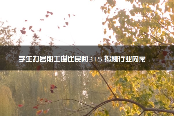 学生打暑期工堪比民间315 揭秘行业内幕