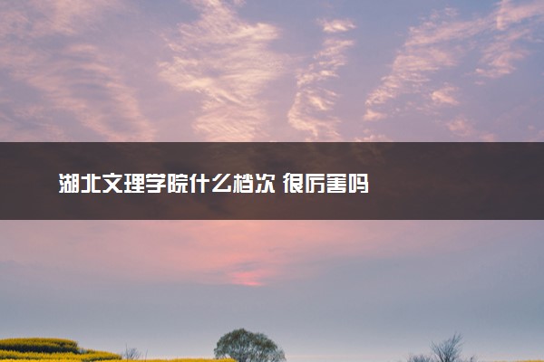湖北文理学院什么档次 很厉害吗